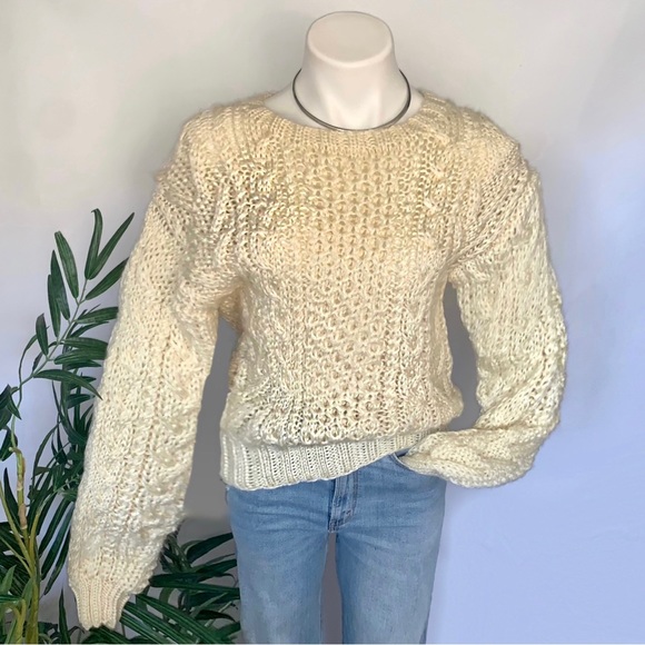 v i n t a g e :: Handmade Chunky Braided Cable Knit Aran Sweater - Picture 2 of 15